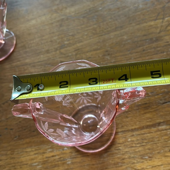 Vintage Cambridge Decagon Rosalie pattern pink depression glass sugar & creamer - Picture 8 of 9
